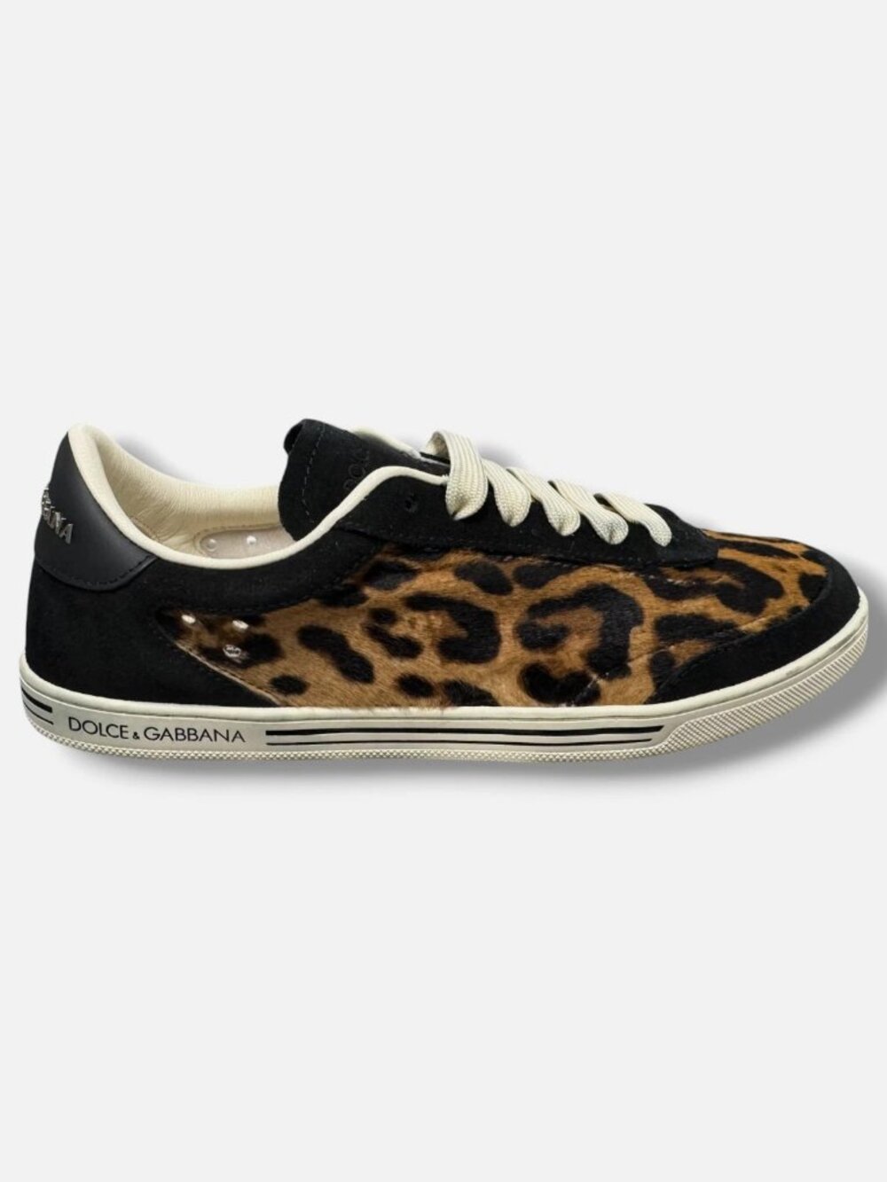Dolce & Gabbana Women's Brown Leopard Low-Top Sneakers Shoes Size EU:38.5 US:8.5